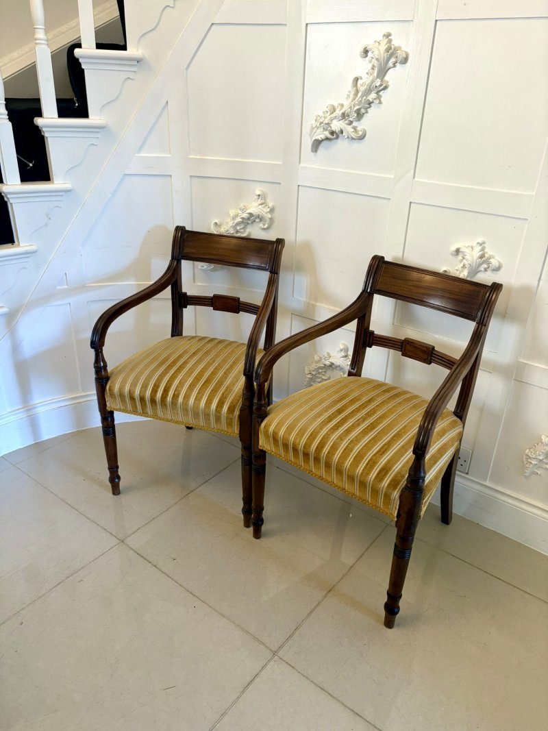 Pair of Antique George III Quality Mahogany Desks Chairs - Image 3